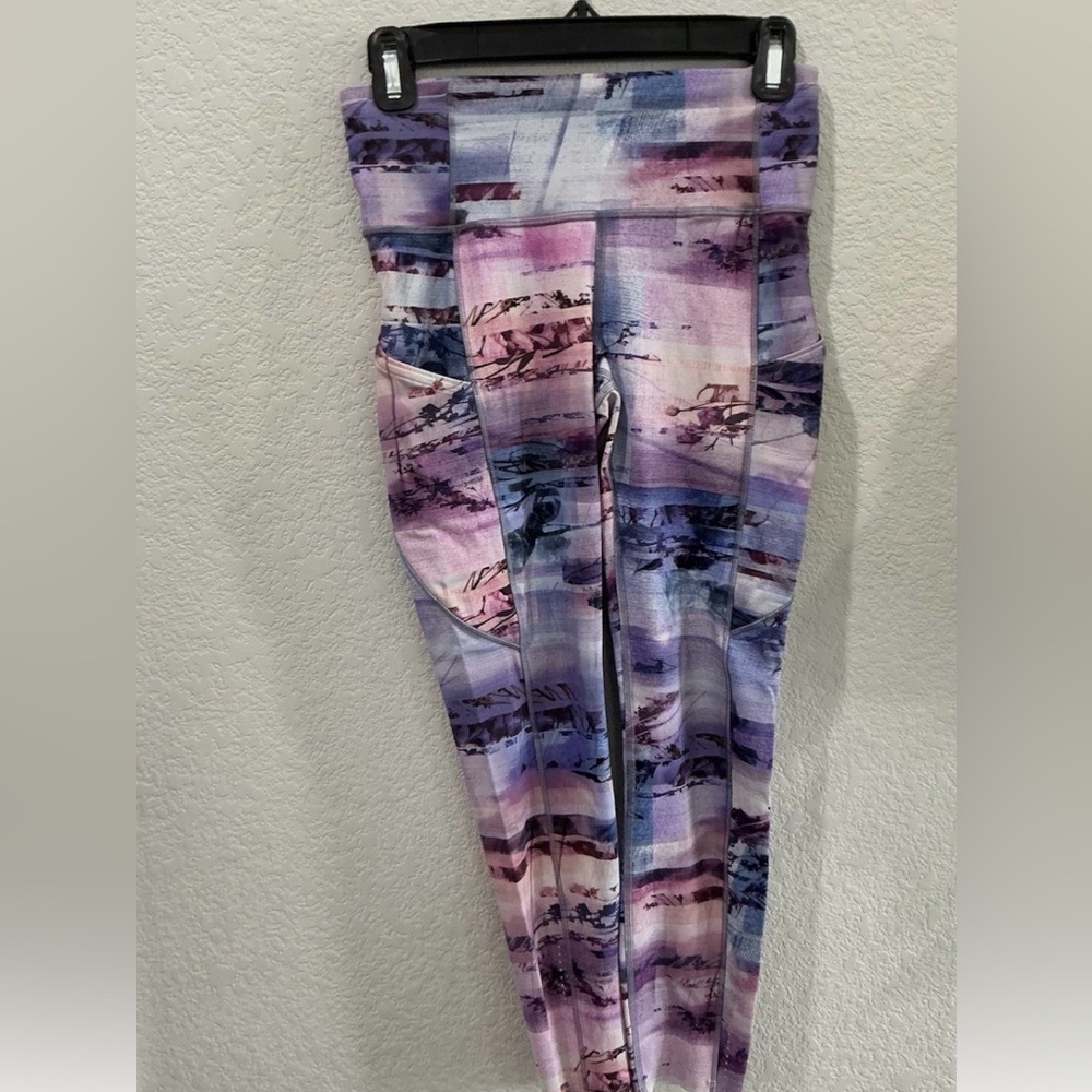 Lululemon Fast Free 7/8 Tight II Nulux 25" Size 6 Multi Sunrise Silhouette Multi